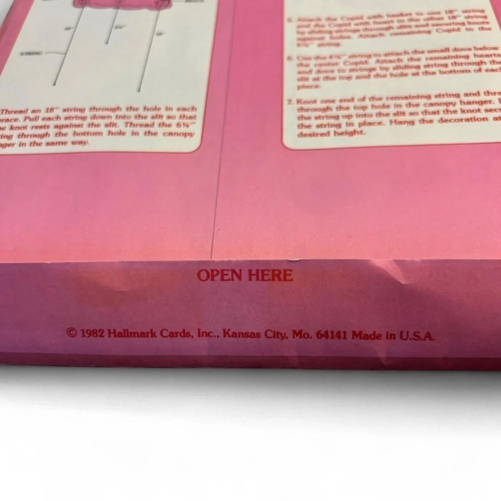 VTG 80s Cherub Valentines Day Hanging Paper Decorations Unused Coquette